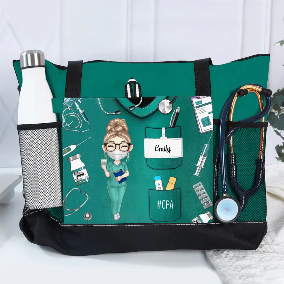 Personalized Nurse with Name Nurse Appreciation Gift Tote Bag Printed HHDT0106