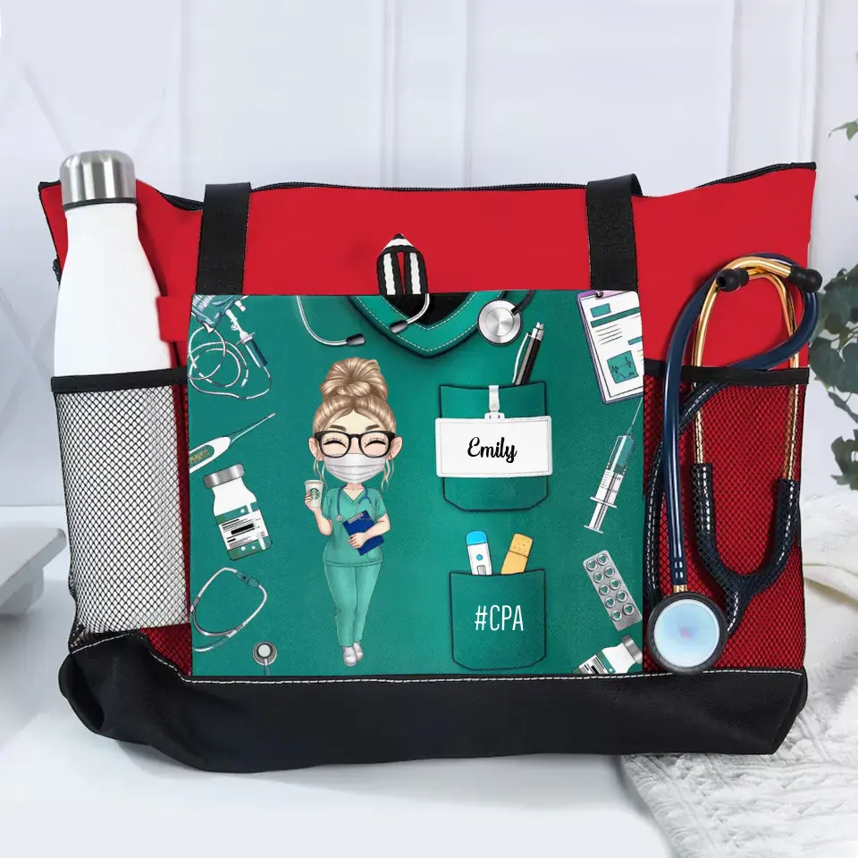 Personalized Nurse with Name Nurse Appreciation Gift Tote Bag Printed HHDT0106