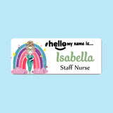 Personalized Rainbow Hello My Name Is Gift For Nurse Name Badge Holders Printed QTDT1006