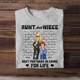 Personalized Aunt And Niece Best Partners In Crime For Life T-shirt Printed 23JUN-PN06
