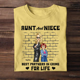 Personalized Aunt And Niece Best Partners In Crime For Life T-shirt Printed 23JUN-PN06
