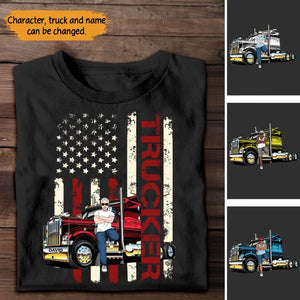Personalized Trucker Flag Colorful TShirt Printed QTTB1406