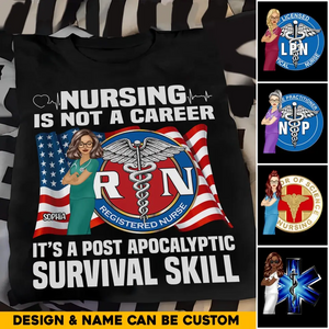 Personalized Nursing Is Not A Career Cool Nurse On Flag 2D Printed Tshirt
