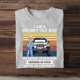 Personalized I Am A Grumpy Old Man/Woman My Level Of Sarcasm Depends On Your Level Of Stupidity T-shirt Printed QTTB1506