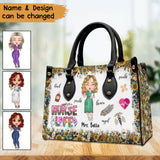 Personalized Nurse Life Gift For Nurse Leather Bag Printed HTHBQT1606