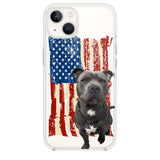 Personalized Upload Your Dog Photo Flag with Name Silicon Phonecase MTHDT1906