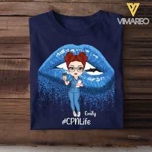 Personalized Nurse Chibi On Glitter Sexy Lips Gifts For Nurse 2D Printed Tshirt