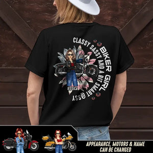Personalized Biker Girl Classy Sassy And A Bit Smart Assy T-shirt Printed MTHDT2006