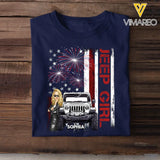 Personalized Jeep Girl Firework Flag Background Jeep Lovers Gift T-shirt Printed MTPN2106