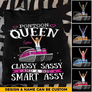 Personalized Pontoon Queen Classy Sassy And A Bit Smart Assy T-shirt Printed HQMTH2206