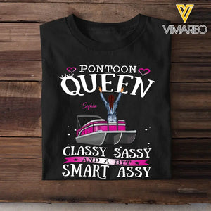Personalized Pontoon Queen Classy Sassy And A Bit Smart Assy T-shirt Printed HQMTH2206