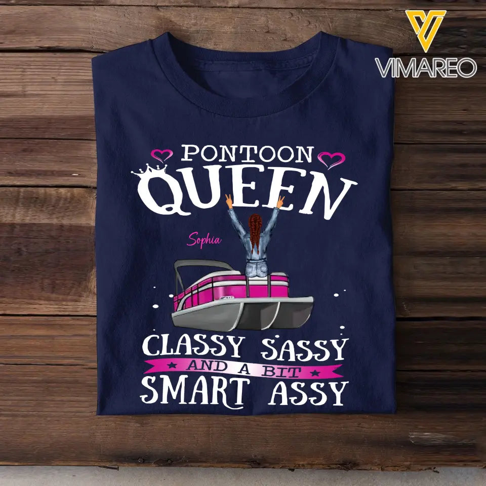 Personalized Pontoon Queen Classy Sassy And A Bit Smart Assy T-shirt Printed HQMTH2206