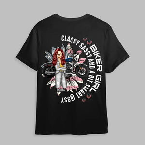 Personalized Biker Girl Classy Sassy And A Bit Smart Assy T-shirt Printed MTHDT2006