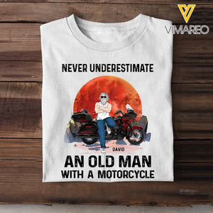 Personalized Never Underestimate An Old Man With A Motorcycle T-shirt Printed MTHPN2406