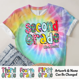 Personalzied First Grade Teacher Name 3D TShirt Printed HTHDT2406