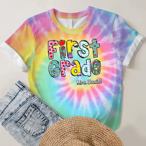 Personalzied First Grade Teacher Name 3D TShirt Printed HTHDT2406