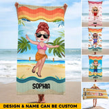 Personalized Family On The Beach Beach Towel Printed PNHQ2306