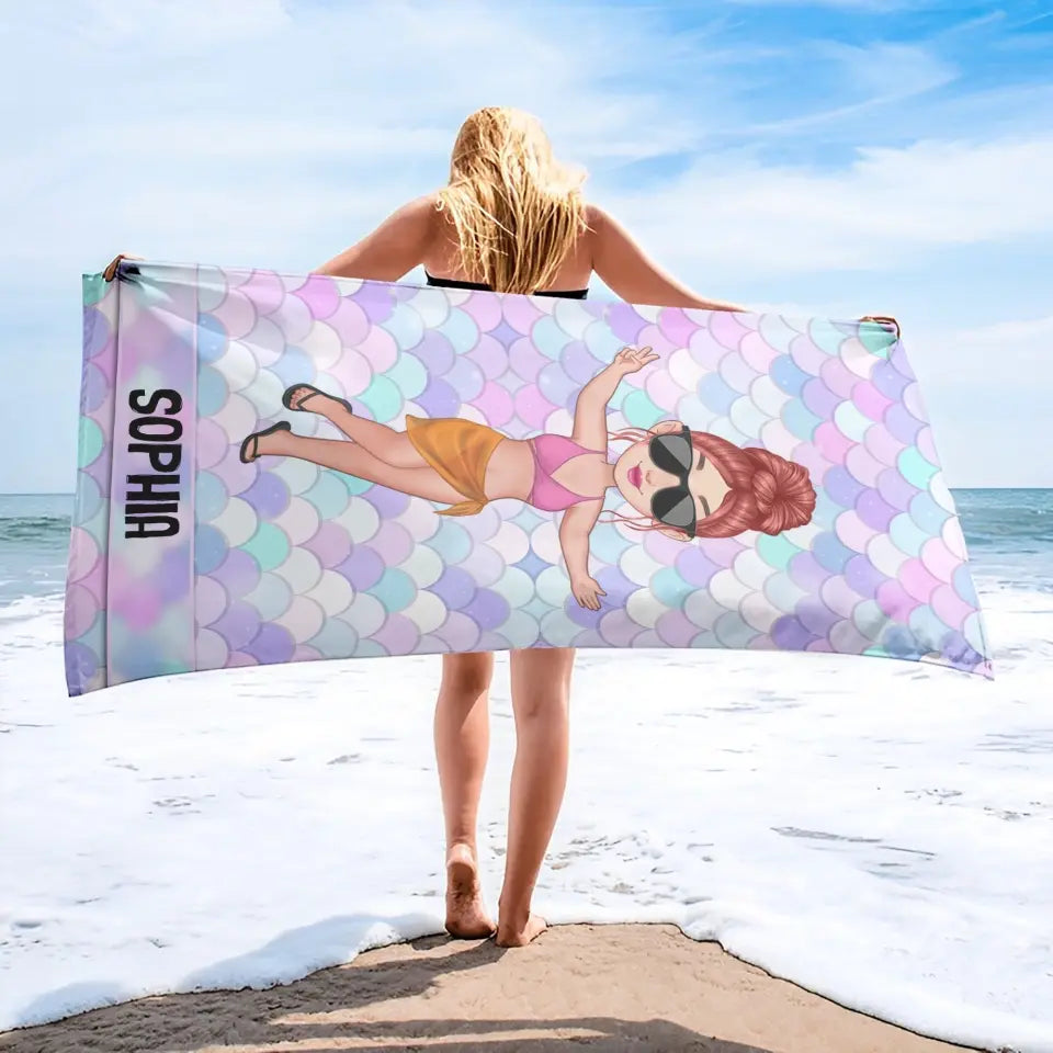 Personalized Family On The Beach Beach Towel Printed PNHQ2306