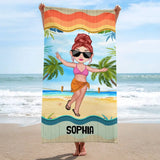 Personalized Family On The Beach Beach Towel Printed PNHQ2306