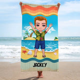Personalized Family On The Beach Beach Towel Printed PNHQ2306
