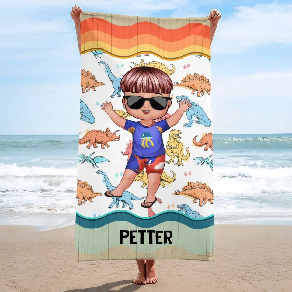 Personalized Family On The Beach Beach Towel Printed PNHQ2306