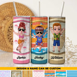 Personalized Family On The Beach Skinny Tumbler Printed PNHQ2606