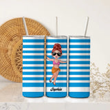 Personalized Family On The Beach Skinny Tumbler Printed PNHQ2606