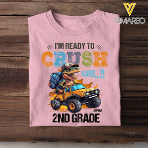 Personalized I'm Ready To Crush Dinosaurus Go To School 2nd Grade Kid's T-shirt Printed HTHDT2606