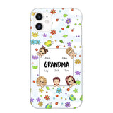 Personalized Grandma with Kids Name Flowers Background Gift For Grandma Phonecase PNDT2906