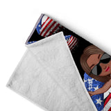 Personalized Girl On Beach Lips Colorful Beach Towel Printed PNDT3006