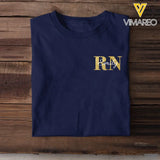 Personalized RN Nurse Title Glitter Gold T-shirt Printed QTKH0407