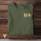 Personalized RN Nurse Title Glitter Gold T-shirt Printed QTKH0407