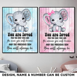 Personalized Elephant Birth Stats You Are Loved Canvas Printed QTHQ0607