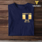 Personalized French Soldier/Veteran Name & Flag T-shirt Printed 23JUL-HQ03