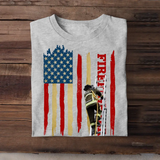 Personalized Firefighter Flag Colorful T-Shirt Printed QTPVD1207