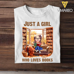 Personalized Just A Girl Who Love Books Fall Season Tshirt Printed 23JUL-PN14