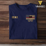 Personalized US Firefighter Red Line Flag Tshirt Printed QTKH1807