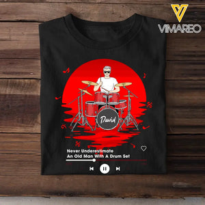 Personalized Never Underestimate An Old Man With A Drum Set T-Shirt Printed MTHKVH1807