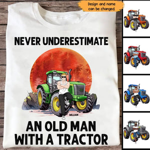 Personalized Never Underestimate An Old Man With A Tractor T-shirt Printed 23JUL-HN20