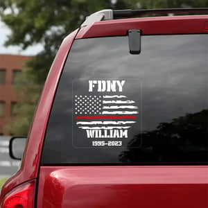 Personalized US Flag Firefighter Car Decal Printed 23JUL-DNL20