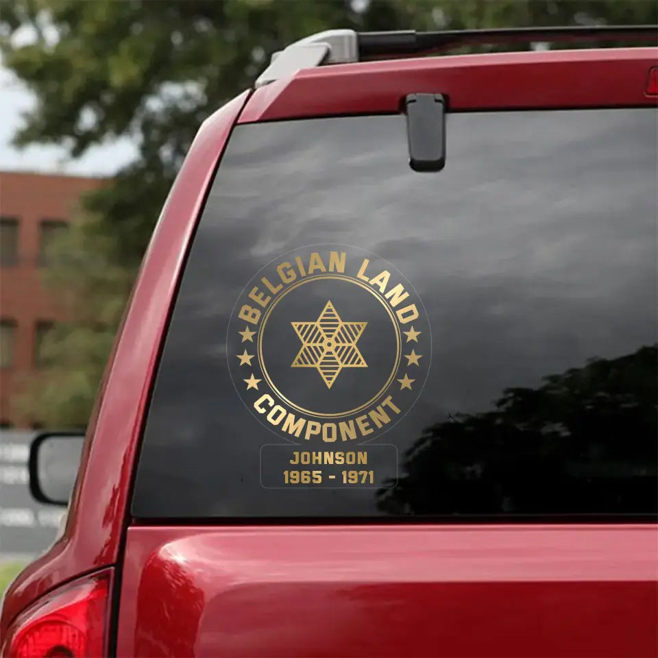 Personalized Belgian Veterans Soldier Car Decal Printed QTPN1907