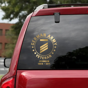 Personalized German Veterans Soldier Car Decal Printed QTPN1907