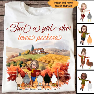 Personalized Just A Girl Who Loves Peckers  T-shirt Printed HTHHN2007