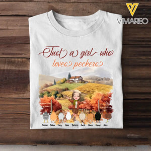 Personalized Just A Girl Who Loves Peckers  T-shirt Printed HTHHN2007