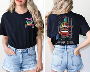 Personalized Jeep Girl Flag T-shirt Printed MTHN2207