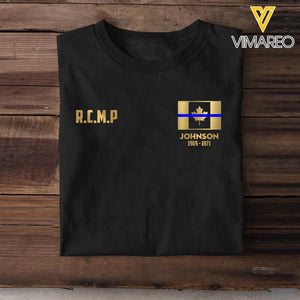 Personalized Canada Blue Line Flag Tshirt Printed QTKH257