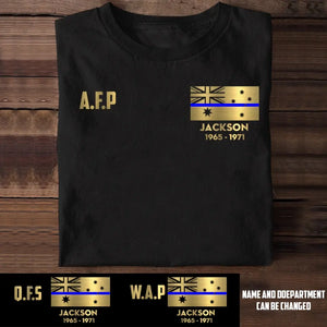 Personalized Australia Blue Line Flag Tshirt Printed QTKH257