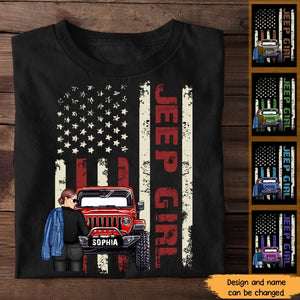 Personalized Colorful Flag Jeep Lover T-shirt Printed QTHN267