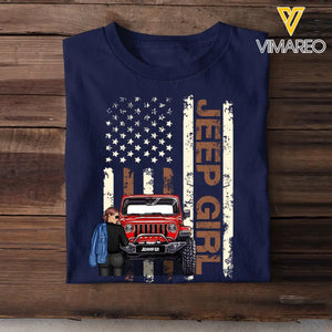 Personalized Colorful Flag Jeep Lover T-shirt Printed QTHN267