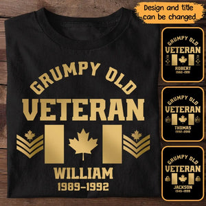 Personalized Canadian Rank Camo Flag Grumpy Old Man T-shirt Printed 23JUL-DNL25